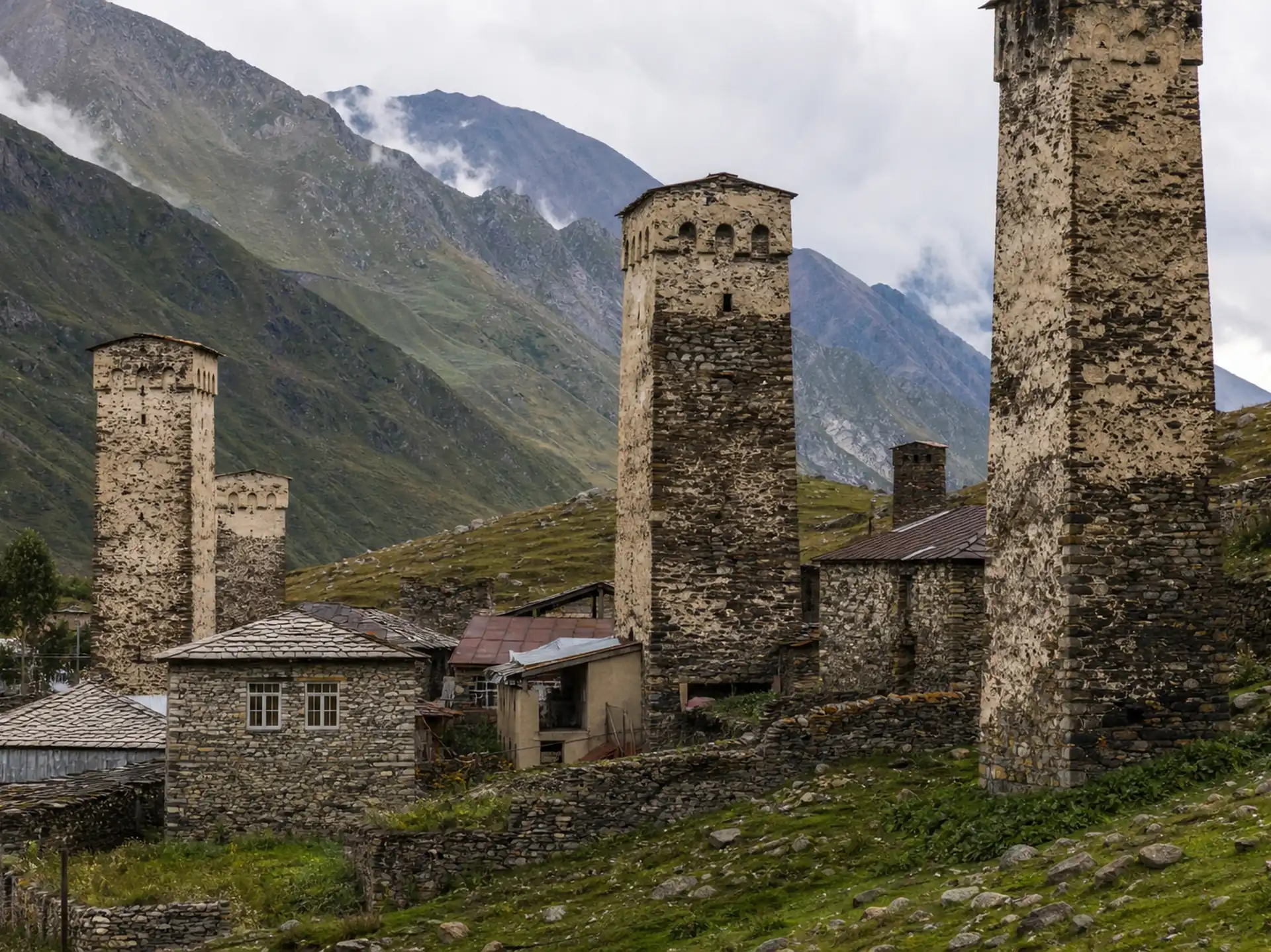 Medieval stone towers of Ushguli in Svaneti